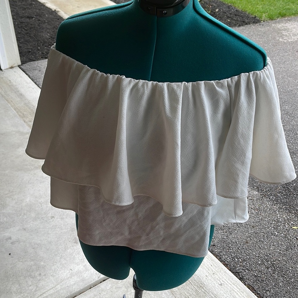 Off Shoulder Overlay Blouse